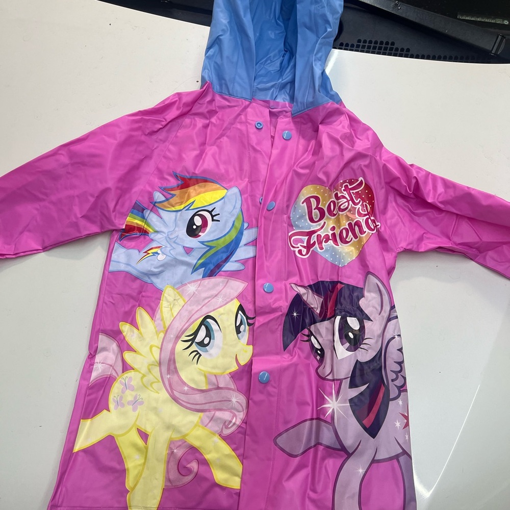 My Little Pony Pink and Blue Raincoat with Characters